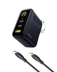 Baseus 100W 3-Port GaN Display Wall Charger with 100W C to C cable