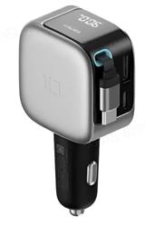 CUKTECH 100W 3-in-1 Digital Car Charger with 2.3 Ft Cable