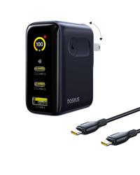 Baseus 100W 3-Port GaN Display Wall Charger with 100W C to C cable