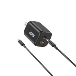 PD-152 60W 2-Port GaN AVS PD3.2 USB-C Wall Charger with 3.3ft 100W USB