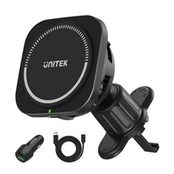 UNITEK 15W Magnetic Wireless Cooling Car Charger Mount + 38W Charger