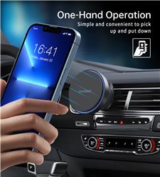 Choetech 15W Magnetic Car Charger Holder with Ambient Light, Black(Open Box)