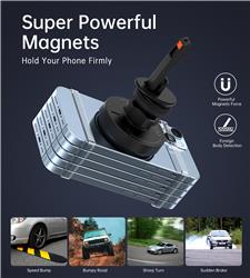 Choetech 15W Magnetic Car Charger Holder with Ambient Light, Black(Open Box)