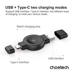 Choetech Portable Wireless Magnetic Watch Charger for Apple & Samsung