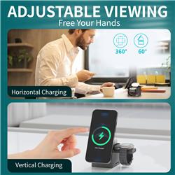 Choetech 3-in-1 15W Magnetic Wireless Charger, Removable Watch Charger