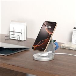 iCAN 3-in-1 360° Rotating 15W Wireless Foldable Charger with RGB Light(Open Box)