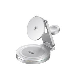 iCAN 3-in-1 360° Rotating 15W Wireless Foldable Charger with RGB Light(Open Box)