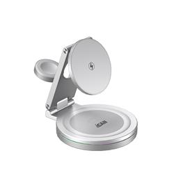 iCAN 3-in-1 360° Rotating 15W Wireless Foldable Charger with RGB Light(Open Box)