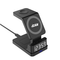 iCAN 4-in-1 Magnetic Wireless Charger with Alarm Clock(Open Box)