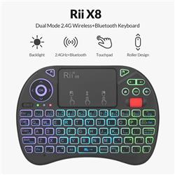 Rii X8 Mini 2,4 GHz sans fil/Bluetooth avec clavier à tactile et écran