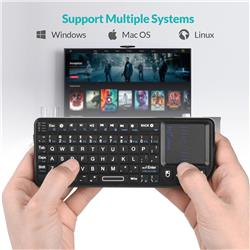 Clavier rétroéclairé sans fil Rii Mini X1Plus avec trackpad et télécom