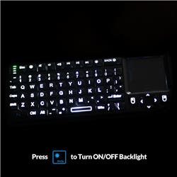 Clavier rétroéclairé sans fil Rii Mini X1Plus avec trackpad et télécom