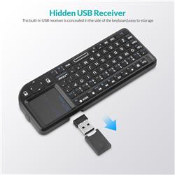 Clavier rétroéclairé sans fil Rii Mini X1Plus avec trackpad et télécom