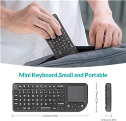 Clavier rétroéclairé sans fil Rii Mini X1Plus avec trackpad et télécom