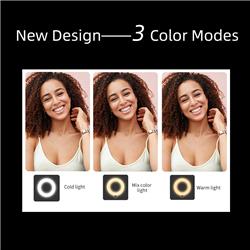 iCAN 5" Portable Mini LED Selfie Ring Light，3 Color Modes