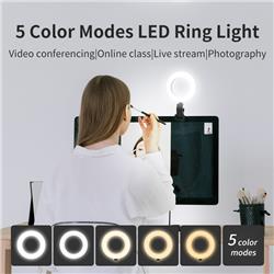iCAN 5'' Adjustable Selfie Ring Light with Clip，5 Color Modes(Open Box)