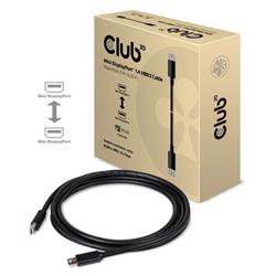 CLUB 3D Mini DisplayPort 1.4 Male to Mini DisplayPort Male Cable, 2m