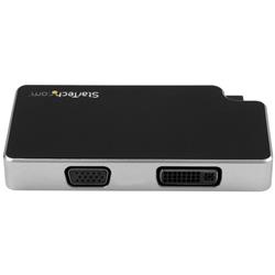 daptateur StarTech Travel A/V : USB-C 3 en 1 vers VGA, DVI ou HDMI - 4K (CDPVGDVHDB) | -Adaptateur 3 en 1 - USB-C vers VGA, ...