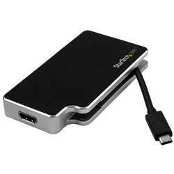 daptateur StarTech Travel A/V : USB-C 3 en 1 vers VGA, DVI ou HDMI - 4K (CDPVGDVHDB) | -Adaptateur 3 en 1 - USB-C vers VGA, ...