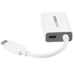 StarTech USB-C to VGA Video Adapter with USB Power Delivery - 1920 x 1200 - White (CDP2VGAUCPW)