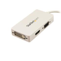daptateur StarTech Travel A/V : Convertisseur Mini DisplayPort 3 en 1 vers VGA, DVI ou HDMI - Blanc (MDP2VGDVHDW) | - Adapta...