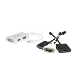 daptateur StarTech Travel A/V : Convertisseur Mini DisplayPort 3 en 1 vers VGA, DVI ou HDMI - Blanc (MDP2VGDVHDW) | - Adapta...