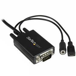 Câble adaptateur StarTech DisplayPort vers VGA avec audio - 6 pi (2 m) (DP2VGAAMM2M) | -Créez un environnement de travail sa...