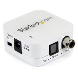 StarTech Convertisseur audio numérique bidirectionnel coaxial vers optique Toslink avec répéteur (SPDIFCOAXTOS)