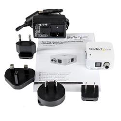 StarTech Convertisseur audio numérique bidirectionnel coaxial vers optique Toslink avec répéteur (SPDIFCOAXTOS)