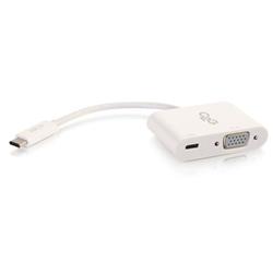 Cables to Go - Convertisseur adaptateur avec alimentation USB-C vers VGA - Blanc (29534)