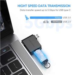 Adaptateur UGREEN 30453 Micro USB+ USB-C vers USB 3.0, noir