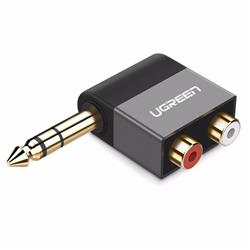 UGREEN AV147 6.35mm Male to 2RCA Female Adapter, Black