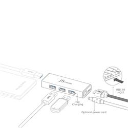 j5create 4-Port USB 3.0 Hub, Power Adapter Included(Open Box)