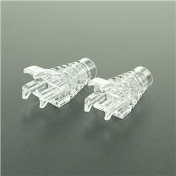 iCAN Cat6 CLEAR Boots Gold-plated RJ45 PLUG and Round Cable, 100 Packs