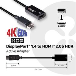 Club 3D DisplayPort 1.4 vers HDMI 2.0b HDR