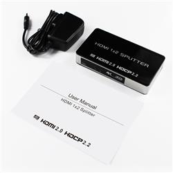 iCAN HDMI 2.0 1x2 Splitter, 4K@60Hz, Support Full HD 4K, 3D, HDCP 2.2(Open Box)