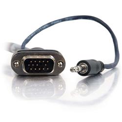 Cables to Go - Câble audio/vidéo VGA + 3,5 mm avec connecteurs à profil arrondis mâle/mâle | PLENUM CMP-RATED (40176)