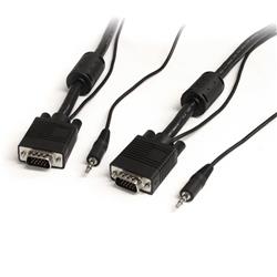 Câble StarTech Coaxial VGA de haute résolution pour moniteur avec audio HD15 M/M - 15 pieds (MXTHQMM15A)