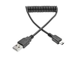 Câble USB 2.0 haute vitesse Tripp Lite A vers Mini-B enroulé (M/M), 6 pi - câble USB - USB (M) vers mini-USB de type B (M) (...