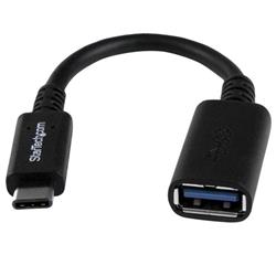 StarTech USB-C to USB-A Adapter Cable - M/F - 6in - USB 3.0 - USB-IF Certified (Black)(USB31CAADP)