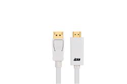 Câble DisplayPort vers HDMI iCAN 28AWG 1080p, M/M, plaqué or, 15 pieds, blanc