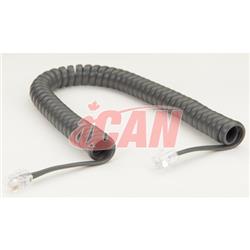 iCAN Telephone Receiver Headset Replacement Coiled Cable, 6FT(Open Box)