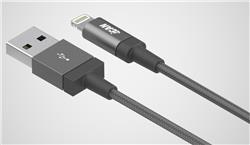 Câble iCAN Premium USB-A 2.0 vers Lightning, certifié MFi, nylon tressé, M/M, 3 pieds, gris (LQCMF006-CS-R)