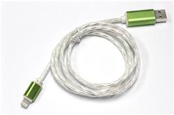 JMD Lightning Cable, 360 LED Light, Data Sync & Charging, 1M, Vert