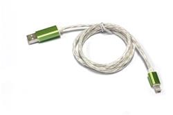 JMD Lightning Cable, 360 LED Light, Data Sync & Charging, 1M, Vert