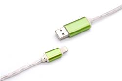 JMD Lightning Cable, 360 LED Light, Data Sync & Charging, 1M, Vert