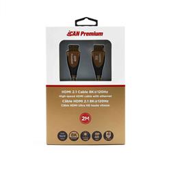 Câble iCAN Premium HDMI 2.1, avec Ethernet, M/M, 2M, Or