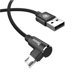 BASEUS MVP 90° Angle Micro USB Cable,1.5A, 2M, Black