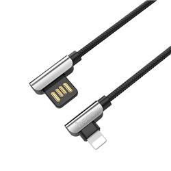HOCO Exquisite Steel Lightning USB Cable, 1.2M, Black