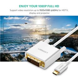 Câble UGREEN USB Type-C vers DVI, 1,5 m, blanc (MM140)